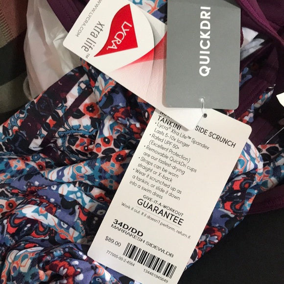 ATHLETA Marrakech Side Scrunch Tankini NWT bikini swim top - Picture 6 of 15